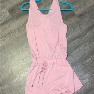 Pink casual tank top romper